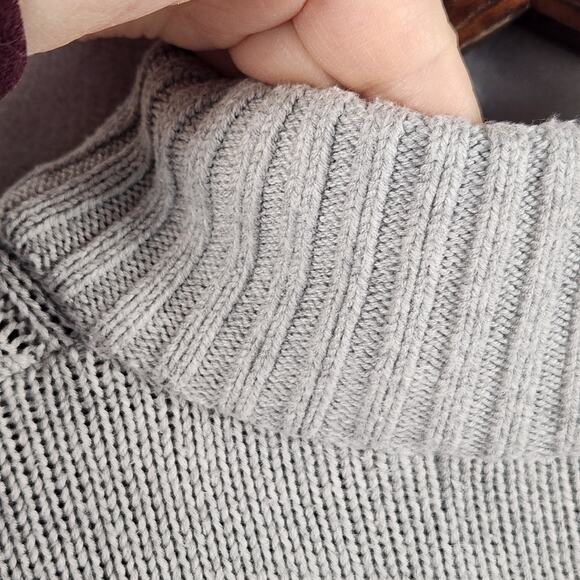 Kian D Mens Sweater Button Cable Knit Gray Size M Long Sleeve Cotton Blend EUC - Picture 6 of 11